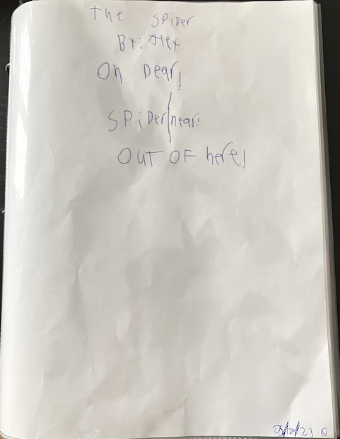 Photo of the handwritten original poem